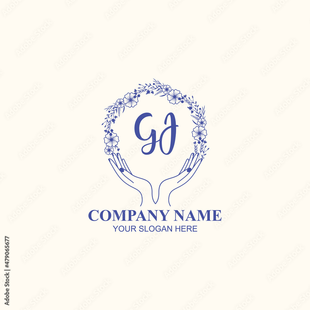 GJ initial hand drawn wedding monogram logos GJ initial hand drawn wedding monogram logos