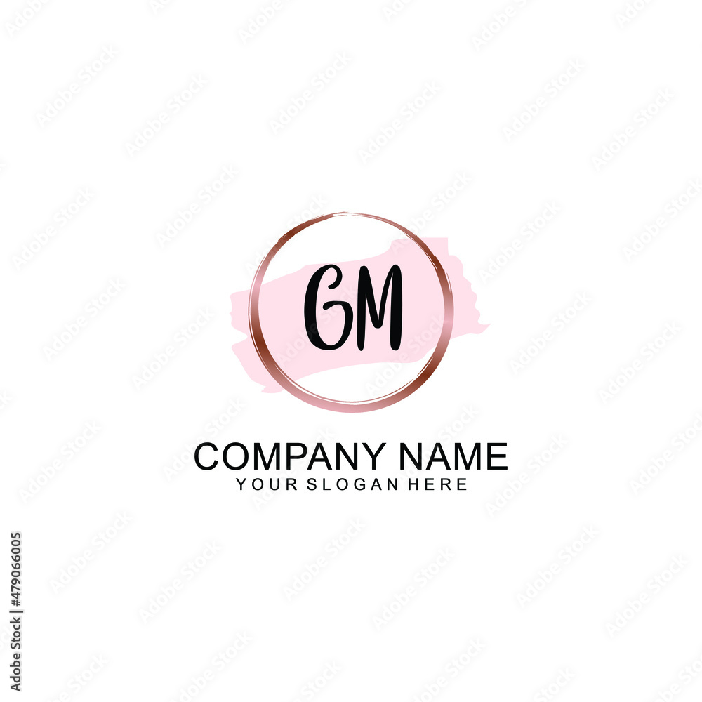 GM Initial handwriting logo vector. Hand lettering for designs GM Initial handwriting logo vector. Hand lettering for designs