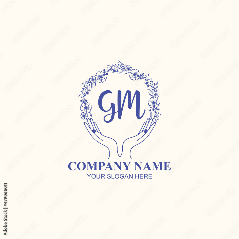 GM initial hand drawn wedding monogram logos GM initial hand drawn wedding monogram logos