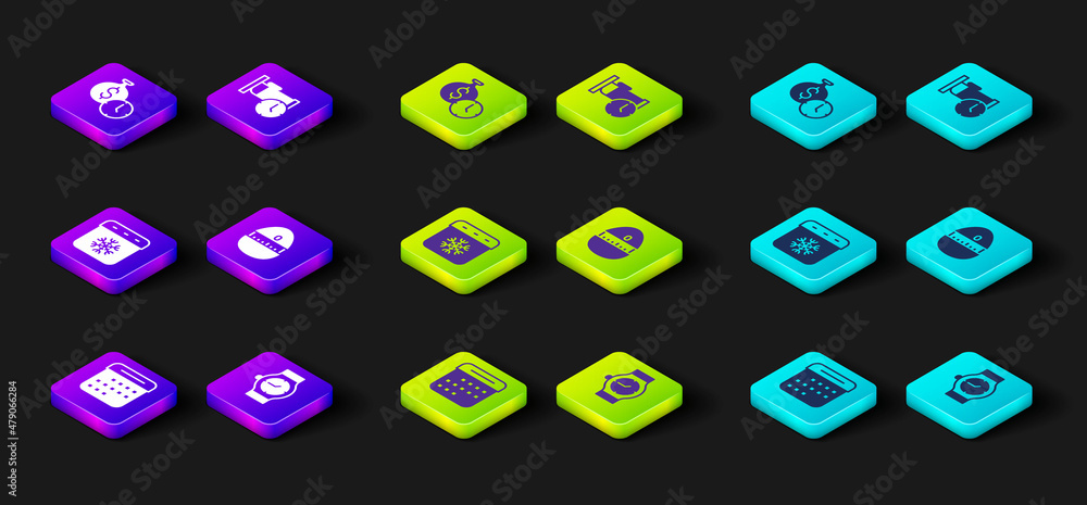 Set Calendar, Wrist watch, winter, Kitchen timer, Time to sleep and money icon. Vector Set Calendar, Wrist watch, winter, Kitchen timer, Time to sleep and money icon. Vector