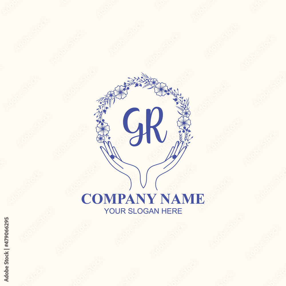 GR initial hand drawn wedding monogram logos GR initial hand drawn wedding monogram logos