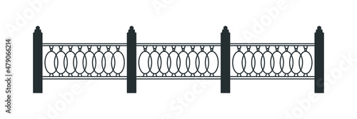 Metal fence-grid pattern.Forged fence Decor element. Vector