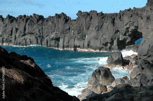 Cap Méchant, île de la Réunion. Océan Indien.