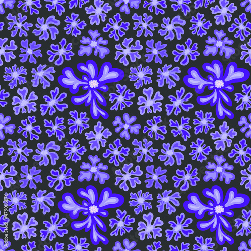 Vector seamless pattern. Ornament with flowers. Design print for textile, fabric, wallpaper, background.