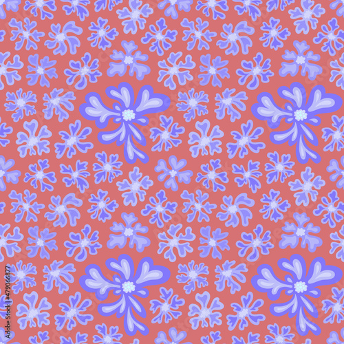 Vector seamless pattern. Ornament with flowers. Design print for textile, fabric, wallpaper, background.