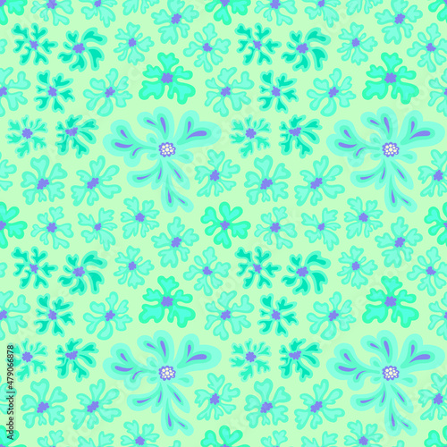 Vector seamless pattern. Ornament with flowers. Design print for textile, fabric, wallpaper, background.