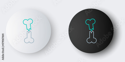 Line Human broken bone icon isolated on grey background. Colorful outline concept. Vector