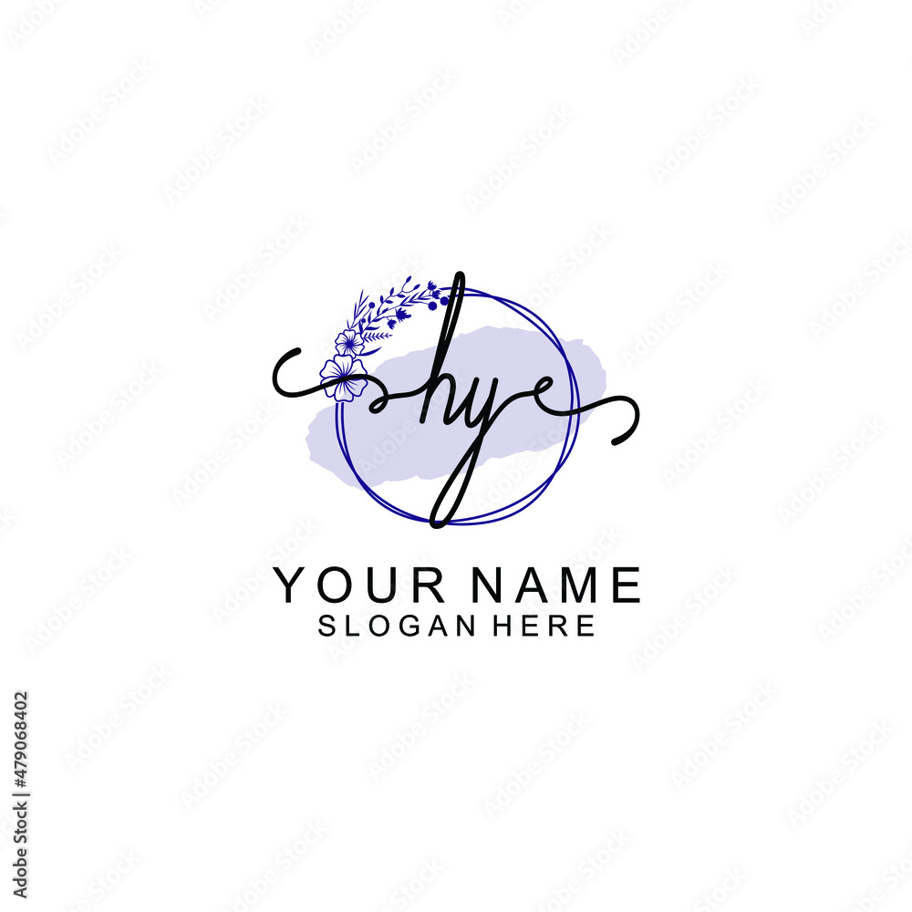 Initial HY beauty monogram and elegant logo design handwriting logo of initial signature Initial HY beauty monogram and elegant logo design handwriting logo of initial signature