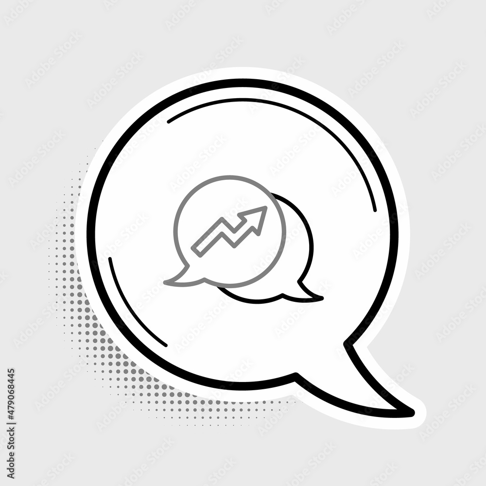 Line Financial growth increase icon isolated on grey background. Increasing revenue. Colorful outline concept. Vector Line Financial growth increase icon isolated on grey background. Increasing revenue. Colorful outline concept. Vector