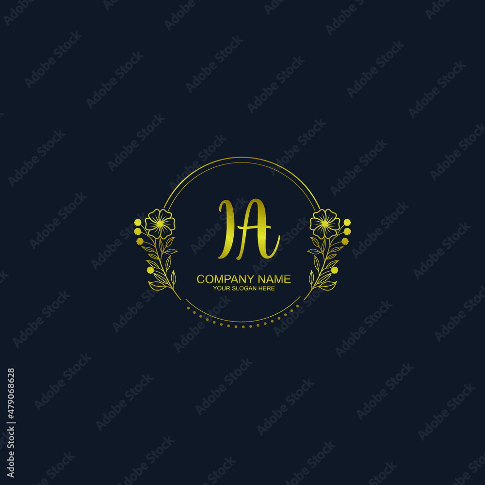 IA initial hand drawn wedding monogram logos IA initial hand drawn wedding monogram logos
