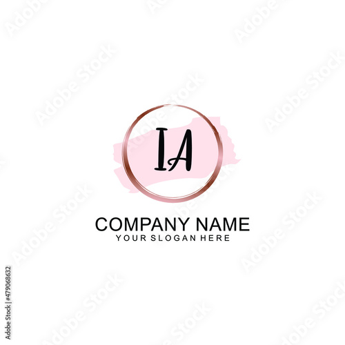 IA Initial handwriting logo vector. Hand lettering for designs