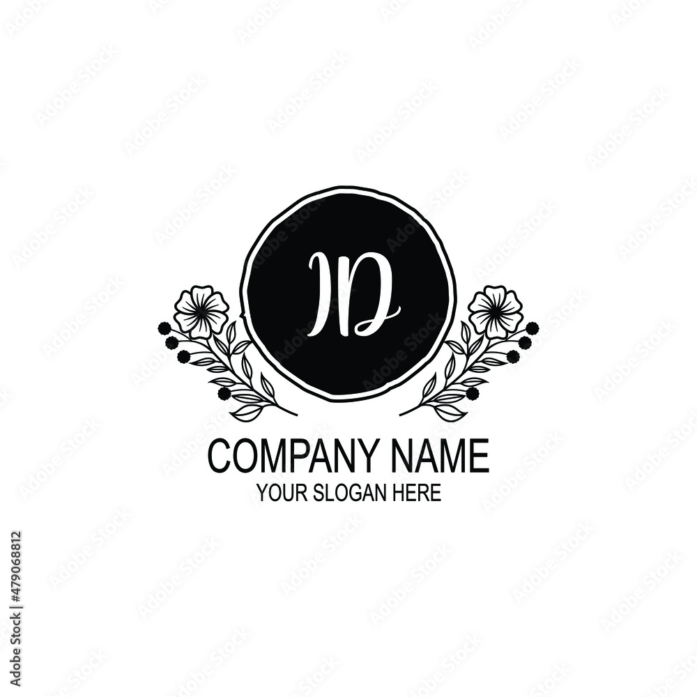 ID initial hand drawn wedding monogram logos ID initial hand drawn wedding monogram logos
