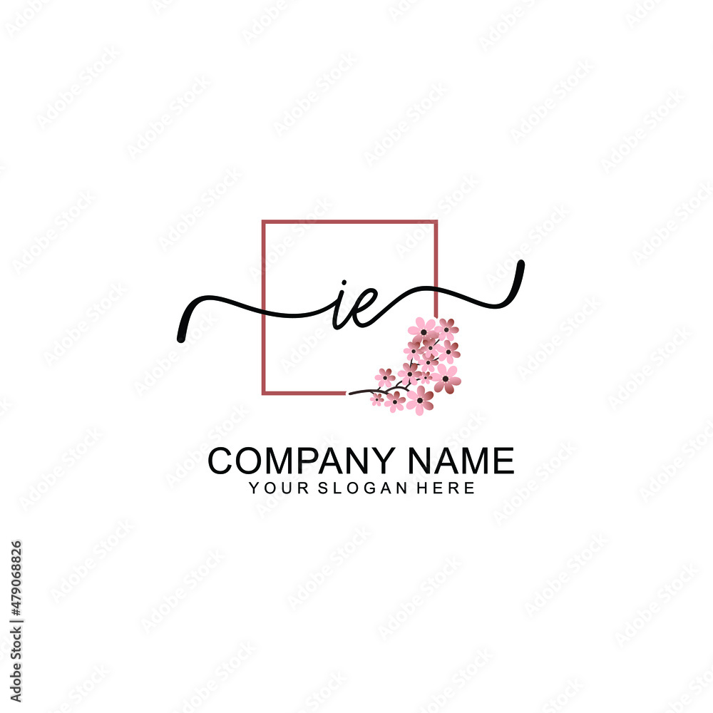 Initial IE beauty monogram and elegant logo design handwriting logo of initial signature Initial IE beauty monogram and elegant logo design handwriting logo of initial signature