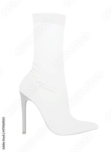 Women long boot. high heel. vector illustration