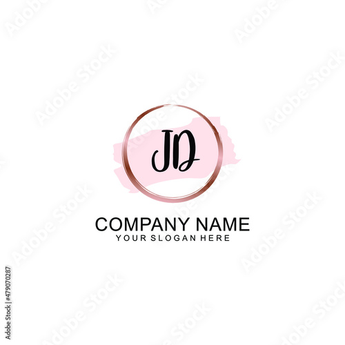 JD Initial handwriting logo vector. Hand lettering for designs
