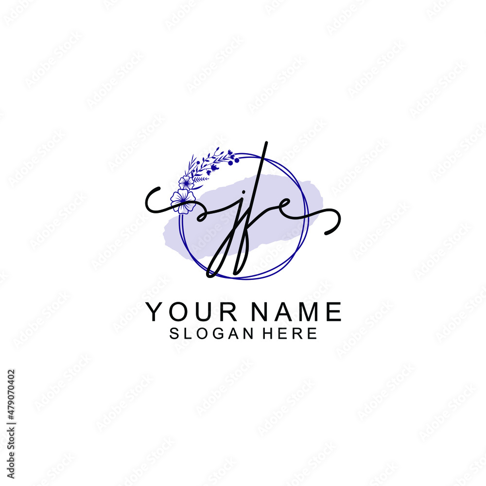 Initial JF beauty monogram and elegant logo design handwriting logo of initial signature Initial JF beauty monogram and elegant logo design handwriting logo of initial signature