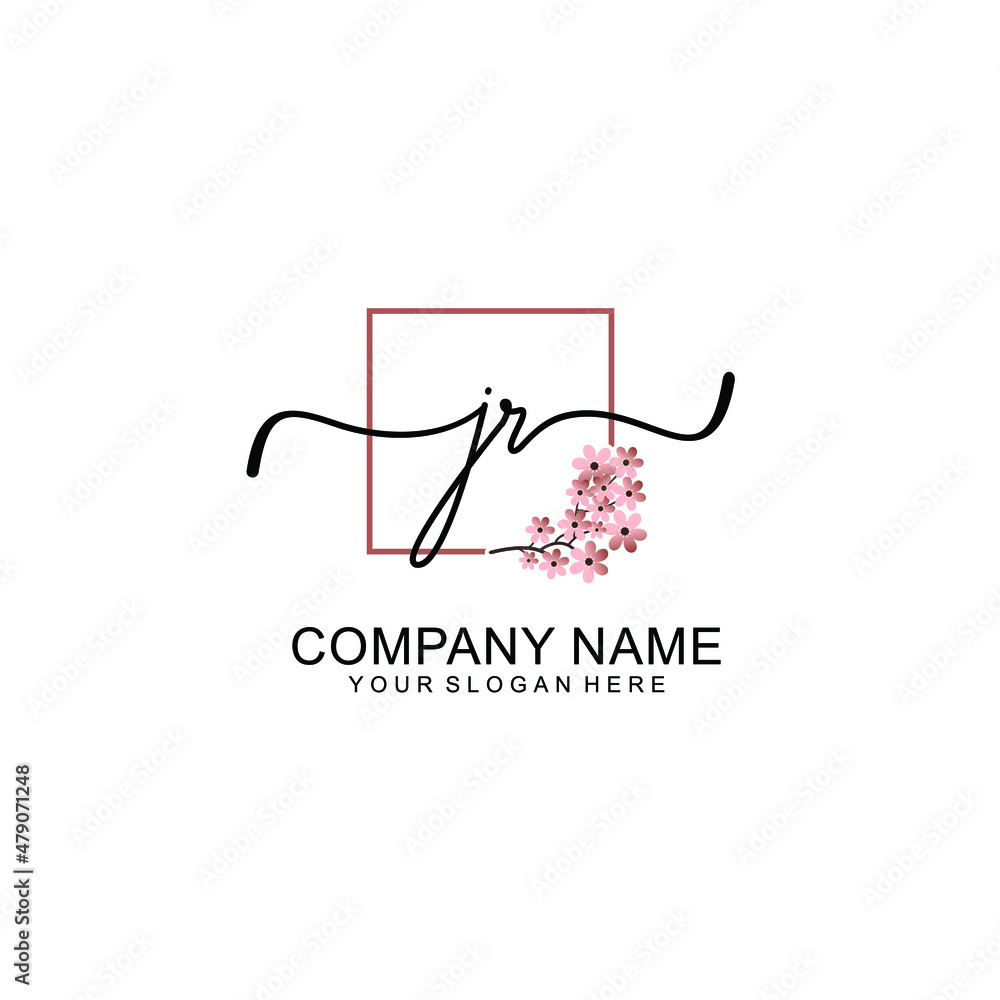 Initial JR beauty monogram and elegant logo design handwriting logo of initial signature Initial JR beauty monogram and elegant logo design handwriting logo of initial signature