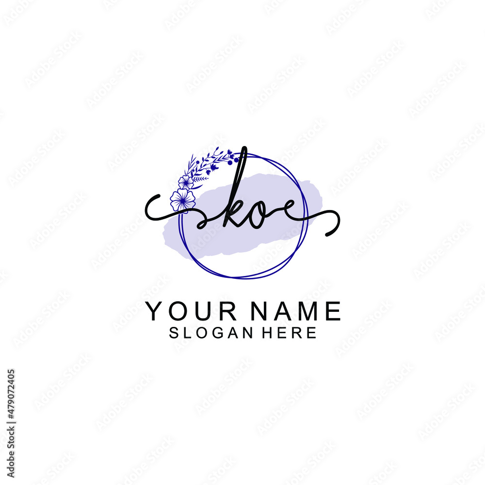 Initial KO beauty monogram and elegant logo design handwriting logo of initial signature Initial KO beauty monogram and elegant logo design handwriting logo of initial signature