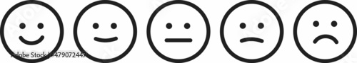 Five facial expression of feedback icon. Rating satisfaction vector illustration