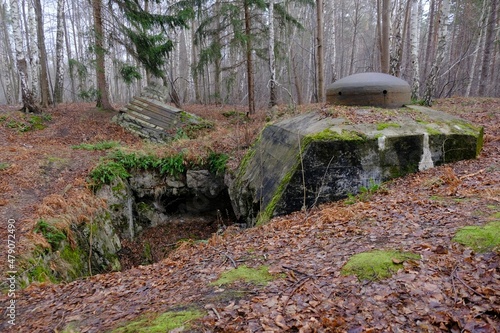 Quadro su tela German bunkers in The Second World War forest near Braniewo, Poland