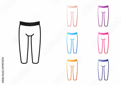 Black Leggings icon isolated on white background. Set icons colorful. Vector