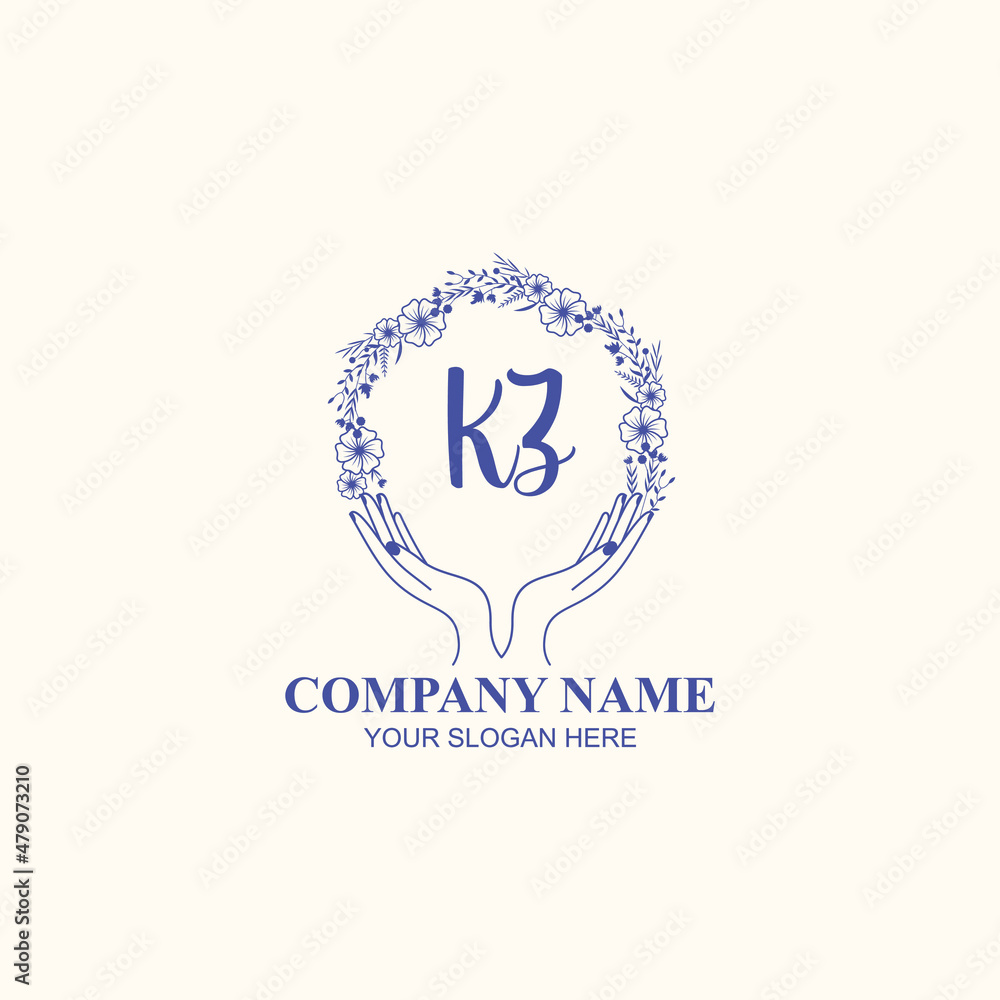 KZ initial hand drawn wedding monogram logos KZ initial hand drawn wedding monogram logos