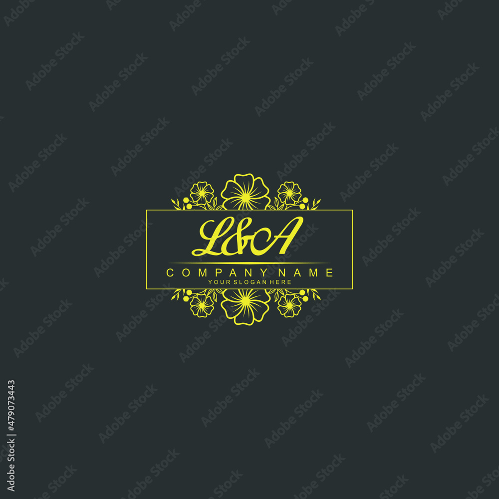 LA Initial handwriting logo vector. Hand lettering for designs LA Initial handwriting logo vector. Hand lettering for designs