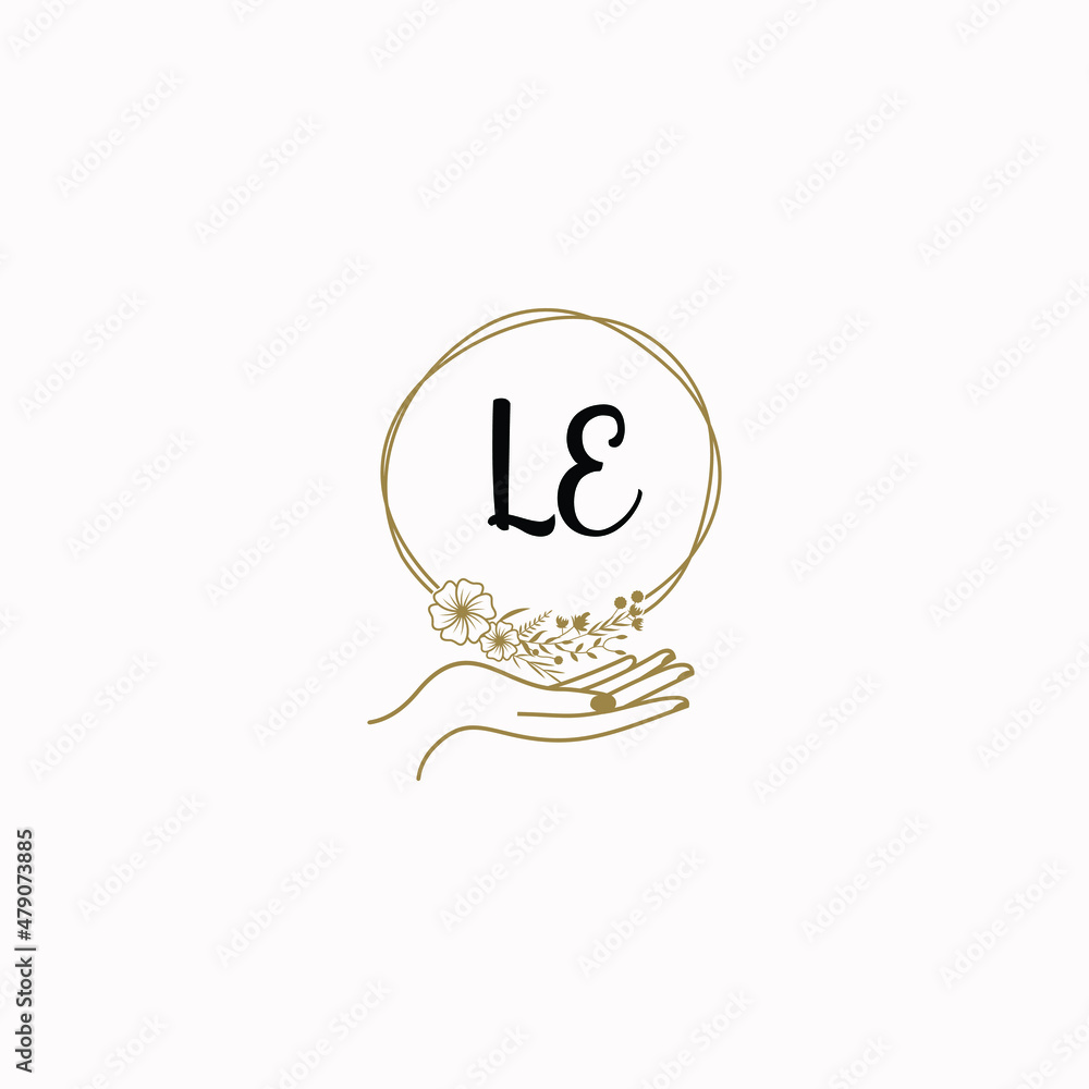 LE initial hand drawn wedding monogram logos LE initial hand drawn wedding monogram logos