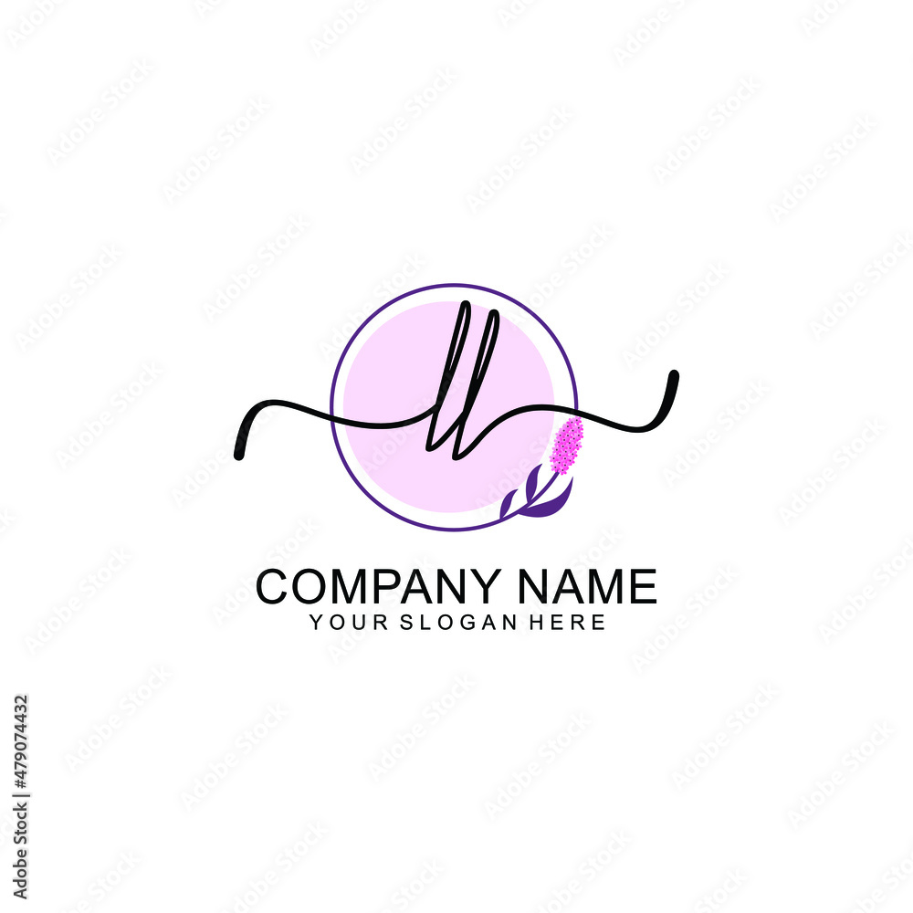 Initial LL beauty monogram and elegant logo design handwriting logo of initial signature Initial LL beauty monogram and elegant logo design handwriting logo of initial signature