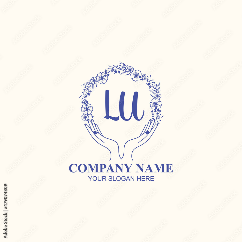 LU initial hand drawn wedding monogram logos LU initial hand drawn wedding monogram logos