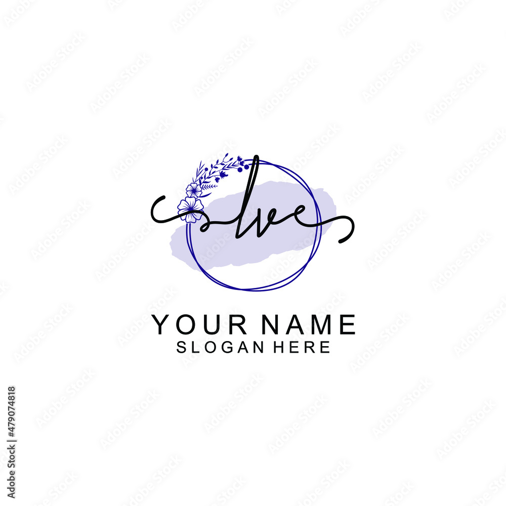 Initial LV beauty monogram and elegant logo design  handwriting logo of initial signature