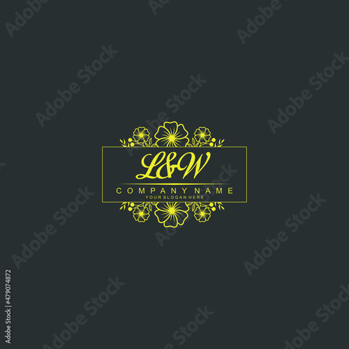 LW Initial handwriting logo vector. Hand lettering for designs