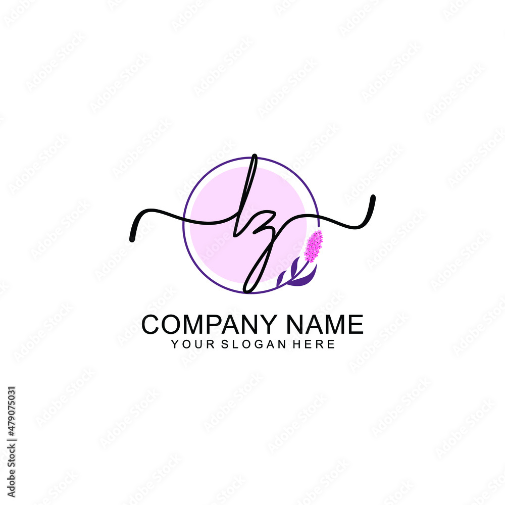 Initial LZ beauty monogram and elegant logo design handwriting logo of initial signature Initial LZ beauty monogram and elegant logo design handwriting logo of initial signature