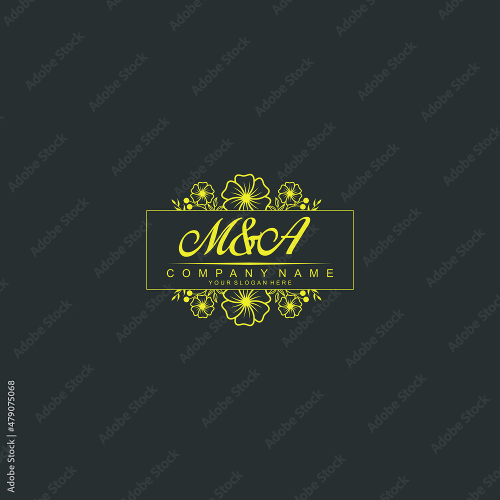 MA Initial handwriting logo vector. Hand lettering for designs MA Initial handwriting logo vector. Hand lettering for designs
