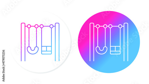 two swing, play area, gradient icon, light and dark