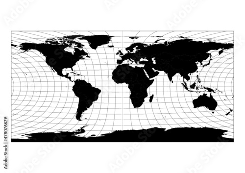 Plate carree projection of the world