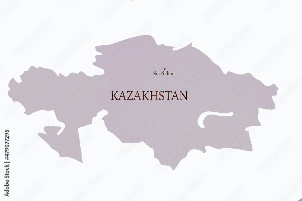 Kazakhstan country border with capital of the country Nursultan.