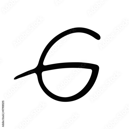 Letter G logo, icon. Hand drawn isolated letter G sign. Handwritten, lettering for logo. Calligraphy letter G template. Lettering script, font