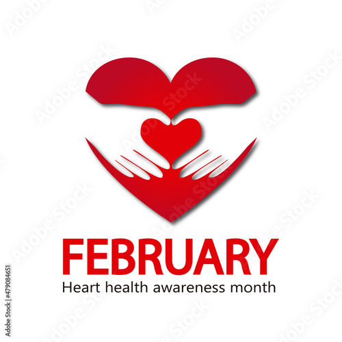 February heart health awareness month vector. 