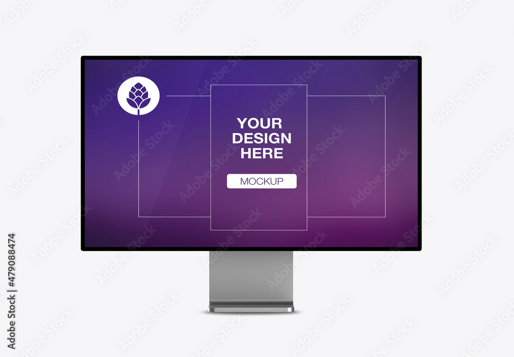 Desktop Computer Mockup Stock Template Adobe Stock