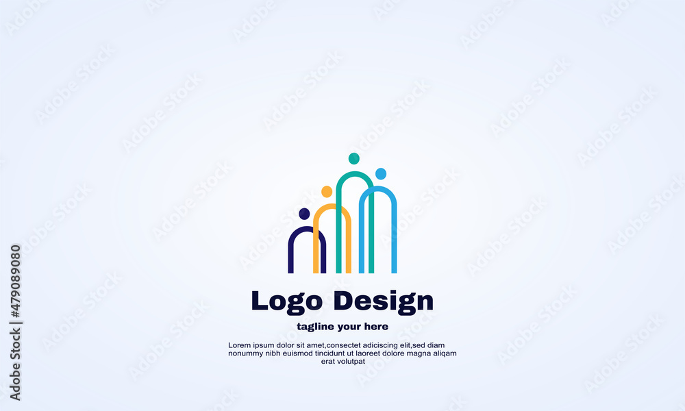 abstract idea Family link logo design template
