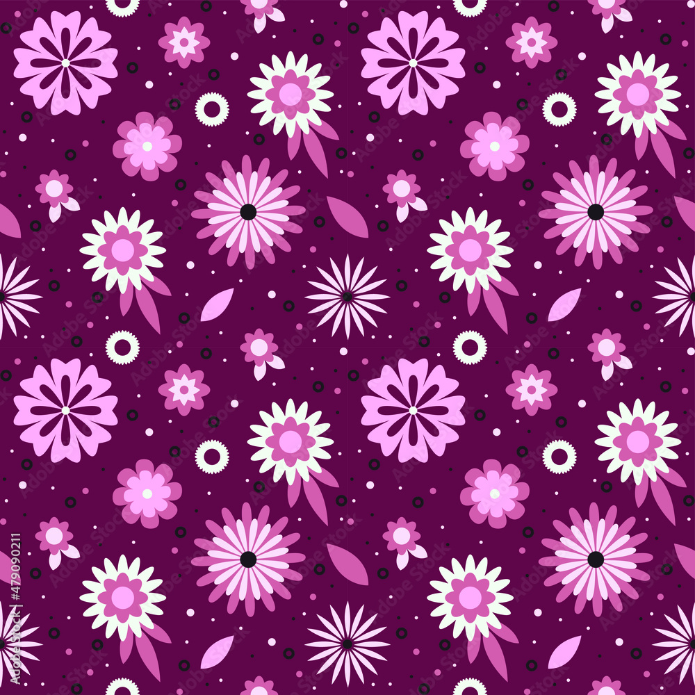 Vector graphics - a beautiful seamless floral pattern with beautiful bright decorative flowers trendy colors. Concept fabric, wallpaper or wrapping paper Vector graphics - a beautiful seamless floral pattern with beautiful bright decorative flowers trendy colors. Concept fabric, wallpaper or wrapping paper