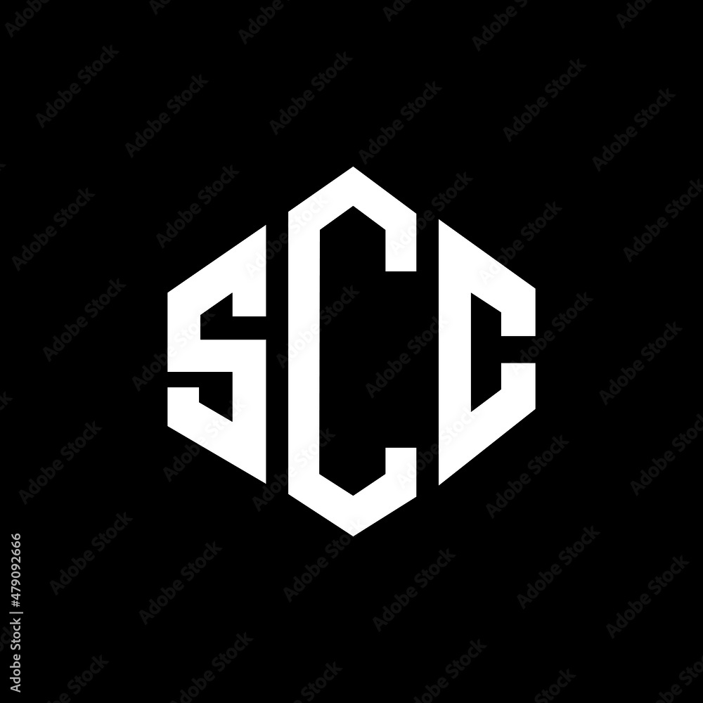 SCC letter logo design with polygon shape. SCC polygon and cube shape logo design. SCC hexagon vector logo template white and black colors. SCC monogram, business and real estate logo.