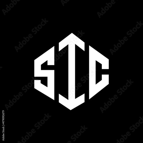 SIC letter logo design with polygon shape. SIC polygon and cube shape logo design. SIC hexagon vector logo template white and black colors. SIC monogram, business and real estate logo. photo