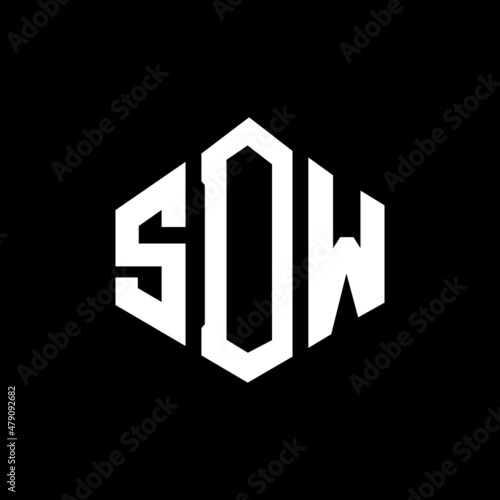 SDW letter logo design with polygon shape. SDW polygon and cube shape logo design. SDW hexagon vector logo template white and black colors. SDW monogram, business and real estate logo.
