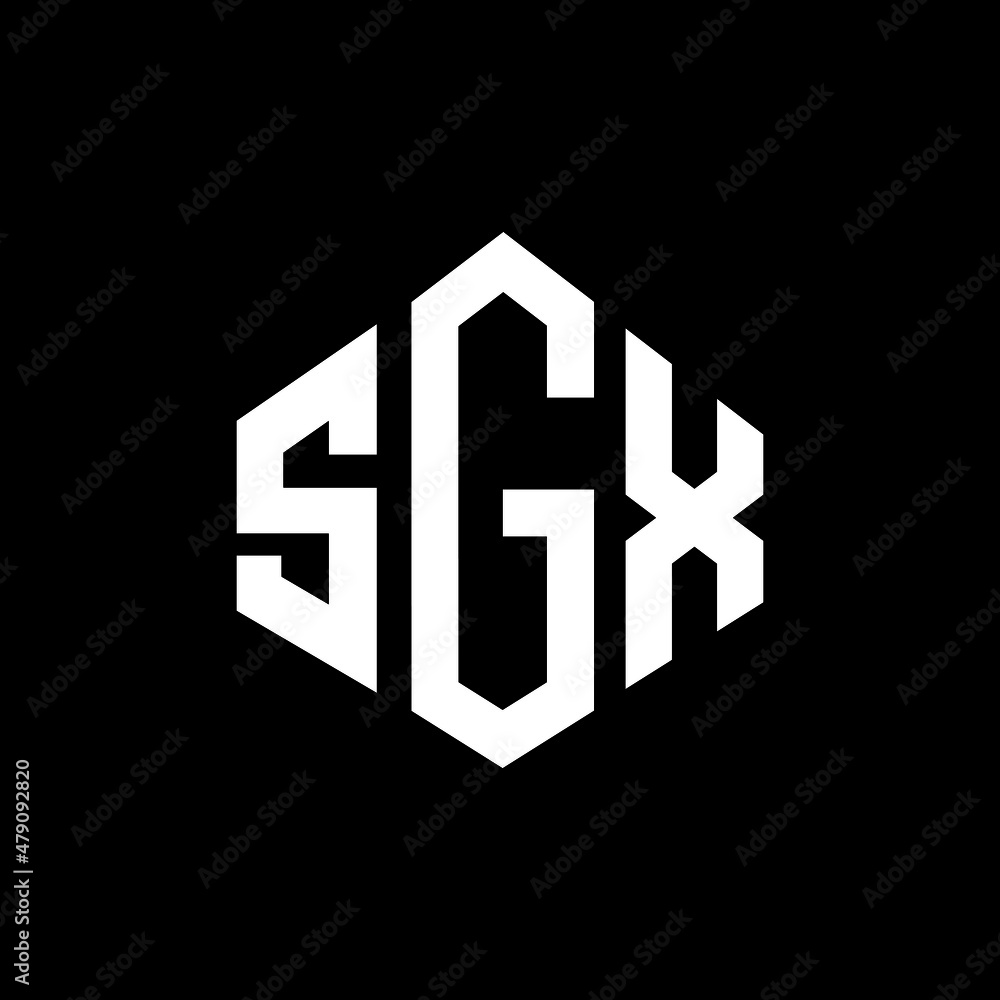 SGX letter logo design with polygon shape. SGX polygon and cube shape logo design. SGX hexagon vector logo template white and black colors. SGX monogram, business and real estate logo.