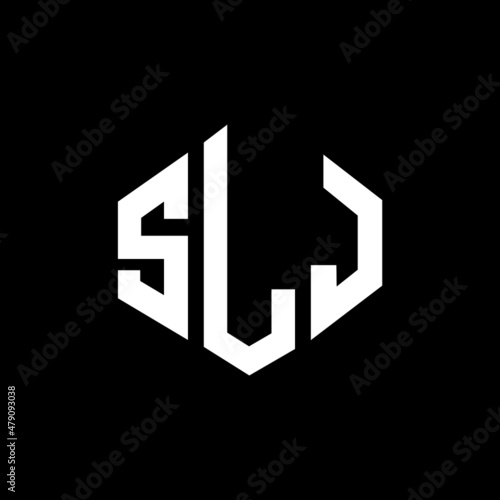 SLJ letter logo design with polygon shape. SLJ polygon and cube shape logo design. SLJ hexagon vector logo template white and black colors. SLJ monogram, business and real estate logo.