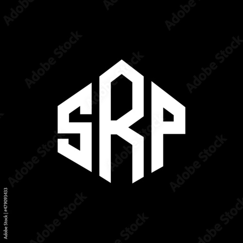SRP letter logo design with polygon shape. SRP polygon and cube shape logo design. SRP hexagon vector logo template white and black colors. SRP monogram, business and real estate logo.