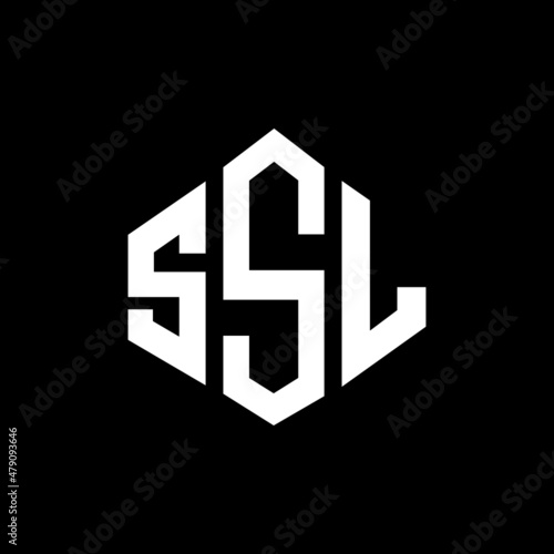 SSL letter logo design with polygon shape. SSL polygon and cube shape logo design. SSL hexagon vector logo template white and black colors. SSL monogram, business and real estate logo.