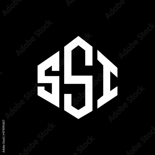 SSI letter logo design with polygon shape. SSI polygon and cube shape logo design. SSI hexagon vector logo template white and black colors. SSI monogram, business and real estate logo. photo